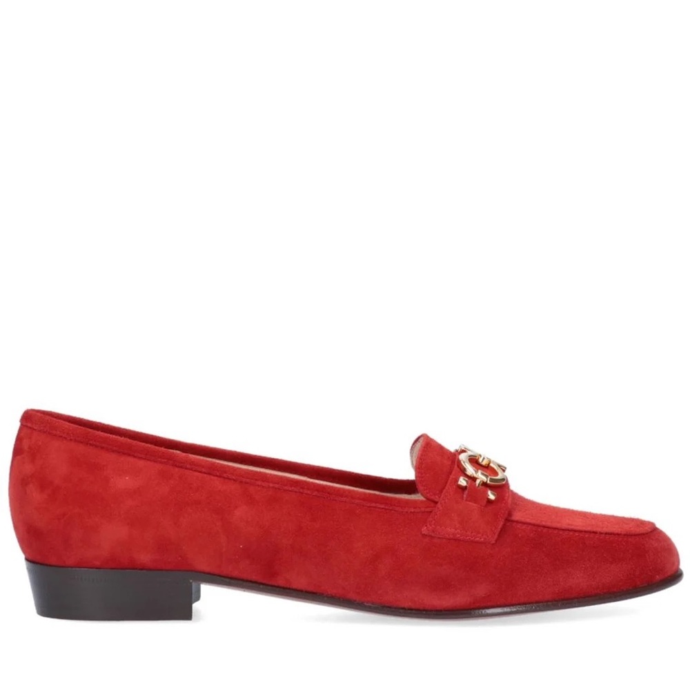 Salvatore Ferragamo Red Gancini Loafers